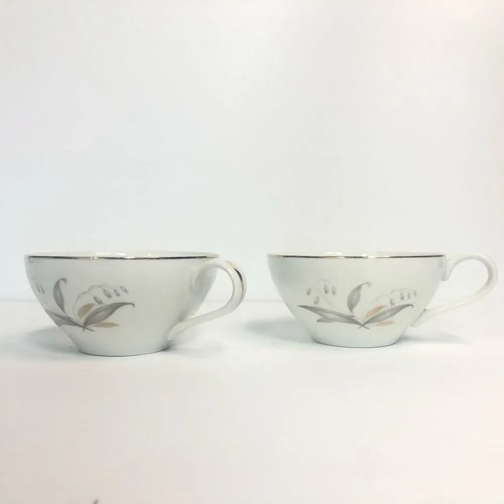kaysons fine china golden rhapsody teacups set of 2 vintage 1961 bellflower gold